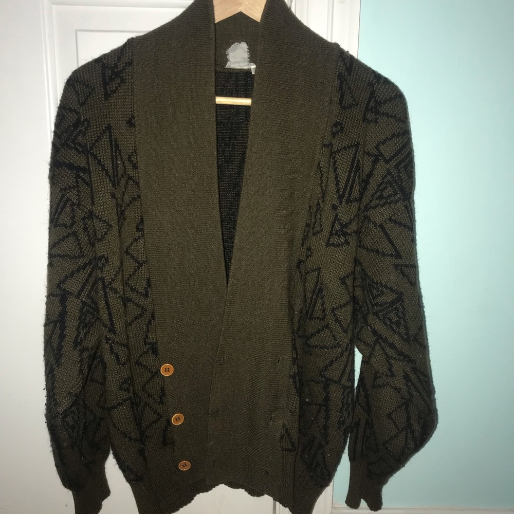 Vintage Olive Double Cardigan